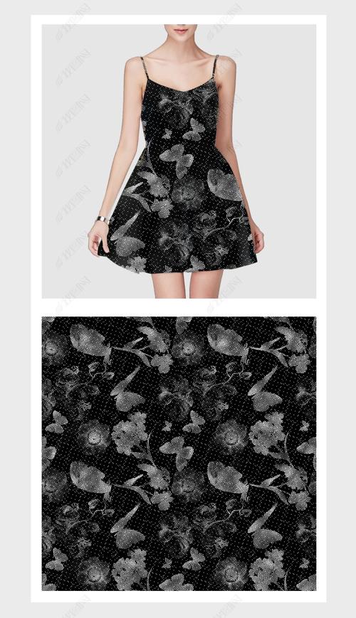 黑色几何点点植物花卉服装印花下载-编号20269072-几何元素-我图网